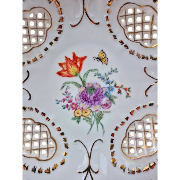 Porcelain Decorative Plate Hand Painted By Joan Stone Floral Design PirkenHammer - Picture 4 of 10